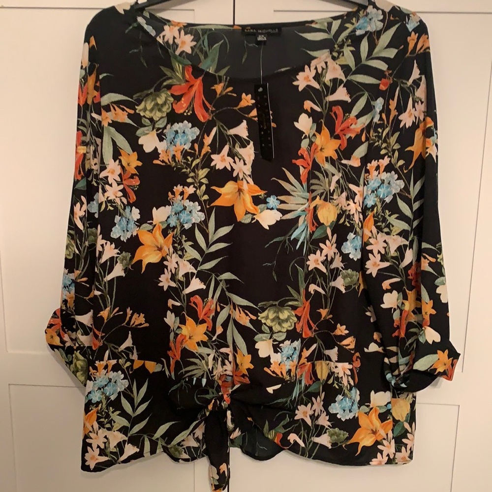 Sara Michelle Women’s 2x 3/4 Sleeve Floral Blouse